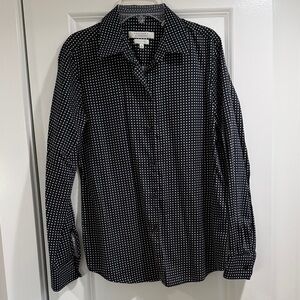 Foxcroft Black and White Button Down Shirt
